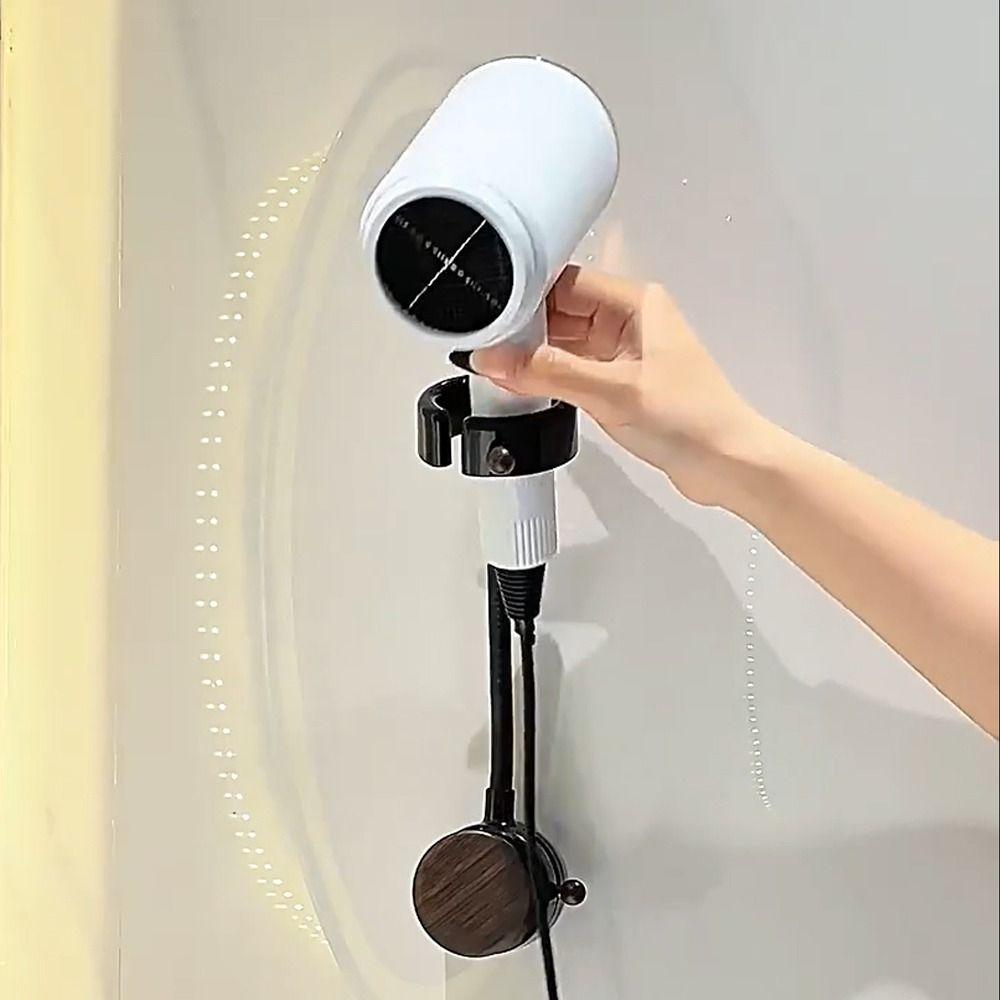 Adjustable Hairdryer Stand Holder No-Hole Lazy Hair Dryer Stand  Bathroom Storage