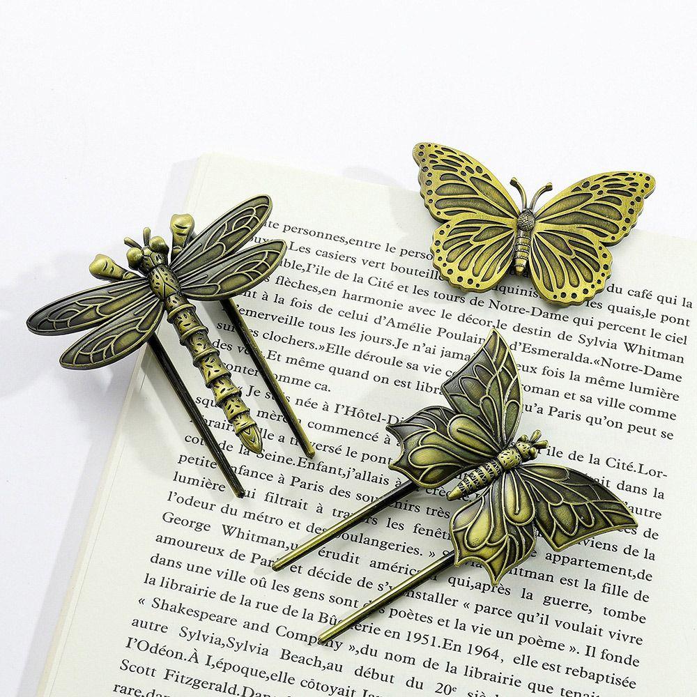 Metal Metal Bookmark Butterfly Dragonfly Gift Box Reading Book Clip Rose/Sunflower/Loong/Bee Book Page Marker Book Lovers