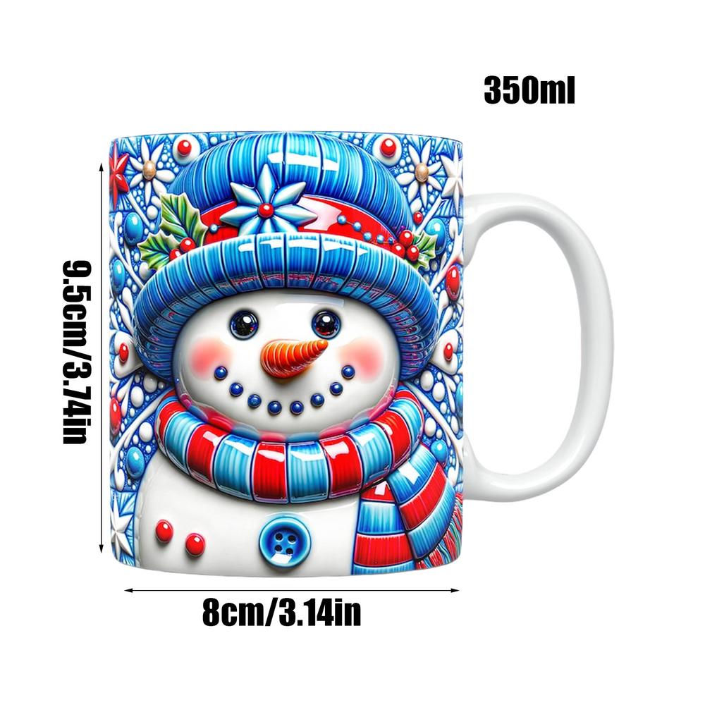 Ceramiczny Kubek do Kawy Ręcznie malowany 3D Świąteczny bałwanek filiżanka do kawy Herbata Filiżanki do gorącej herbaty Kubek do herbaty z mlekiem Kubek śniadaniowy Kubek kuchenny kubek do wody