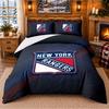 Printed 3Pcs Bedding Set New York Rangers Pattern Bed Sheet Pillowcase For Bedroom Decor