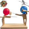 Handgefertigte Holz-Fechtpuppen - 2024 Neues Pop the Balloon-Spiel