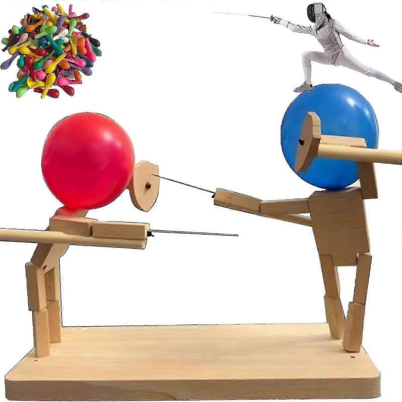 Ručně vyráběné dřevěné loutky šermířů - 2024 Nová hra Praskni balónek