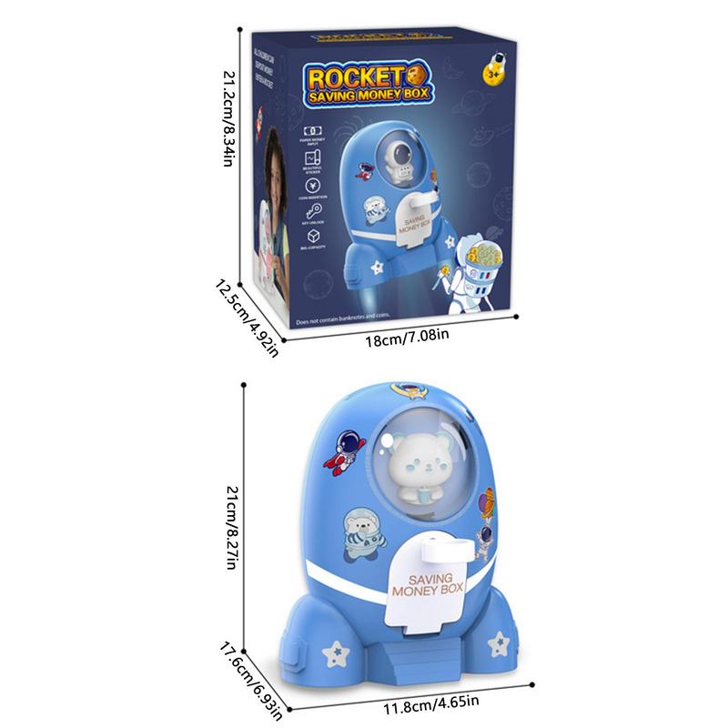 Raketa Astronaut Peníze Bankovní Hračky Spořicí Krabička Dětské Prasátko Mince Bank Domácí Dekorace Děti Předstírané Hry Dárky pro Dětský Pokoj Ozdoby