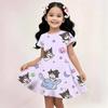 2025 Summer Girls Dress Fashion Cartoon Cute Cinnamoroll &Hello Kitty 3D Printing Dresses Kids Short Sleeve Princess Clothing