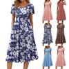 Női Divat Tavaszi és Nyári Ruha Alkalmi Rövid Ujjú Kerek Nyakú Elegáns Középhosszúságú Strandruha
