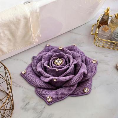 Tappeto Decorativo Floreale 3D in Peluche Tappeto Assorbente Tappeto ad Asciugatura Rapida Tappetino Morbido Shaggy Antiscivolo per Bagno Camera da Letto Soggiorno
