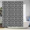 Modern Geometric Shower Curtain Waterproof Bath Decor Collection Grey White