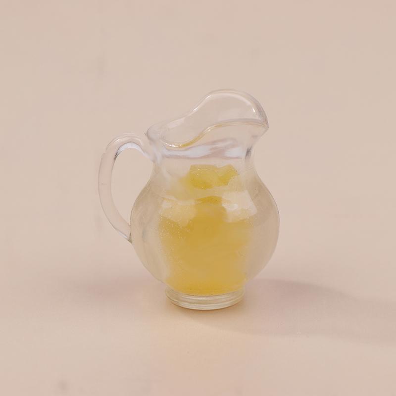 2Pcs Dollhouse Simulation Lemon Orange Juice Beverage Kettle Model Orange Juice Drinks Doll Accessories Decorative Props