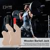 Wooden Deadlift Jack Barbell Stand Heavy Duty Non-slip Handle Home Gym Weightlifting Barbell Bar Loading Unloading Weight Plates Changing Holder