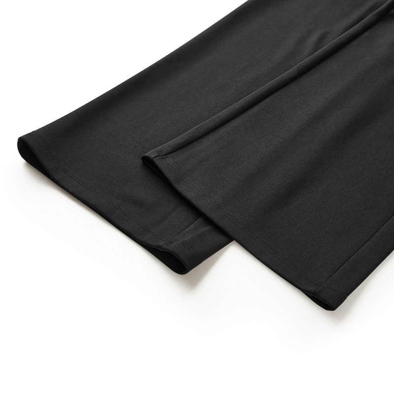 Skechers Sports Alliance Series Mid-Rise Breathable Casual Wide-Leg Knitted Sports Pants Women Pants Carbon-Black L424W023-0018