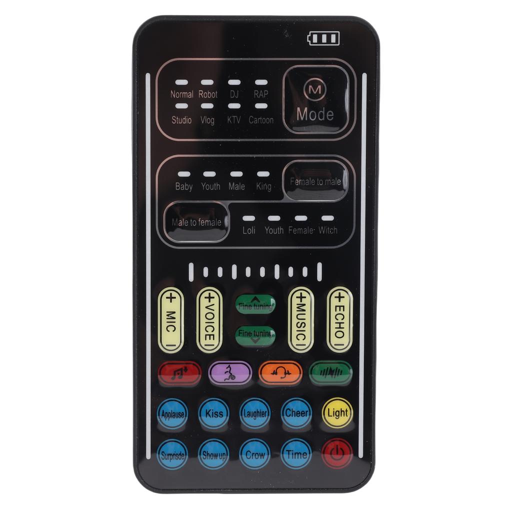 I9 Voice Changer Set Multifunction Portable Recording Mini Sound Card for Game Anchor Recording Computer English Version