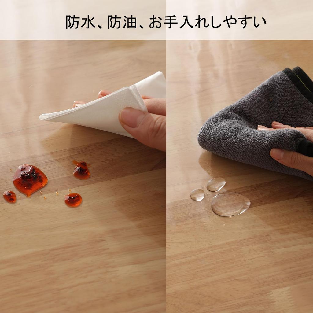 Yiwbj Transparent Tablecloth, 80x120cm, 1.5mm Thick PVC, Table Mat, Rectangular Desk Mat, Odorless Vinyl Rectangular Table Cover, Waterproof, Stain-Re