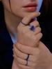 Macier Blue Blossom Ring (Dark Silver)