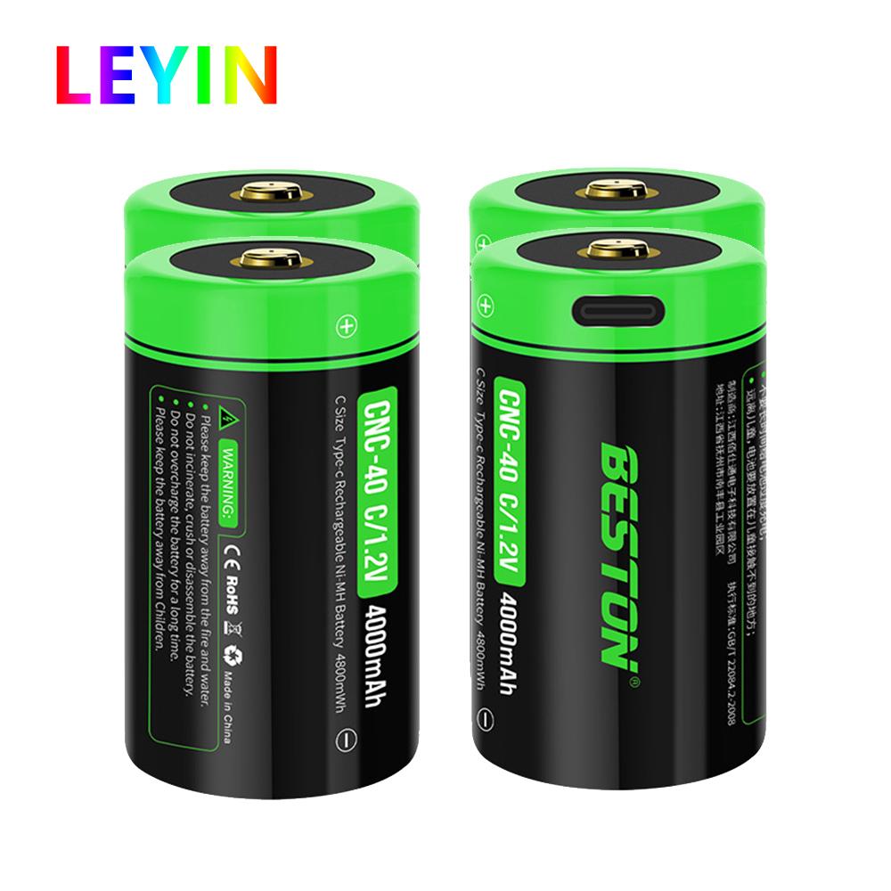 1.2V NI-MH Battery Water Heater Flashlight 4000mAh Type C Size USB Rechargeable Battery