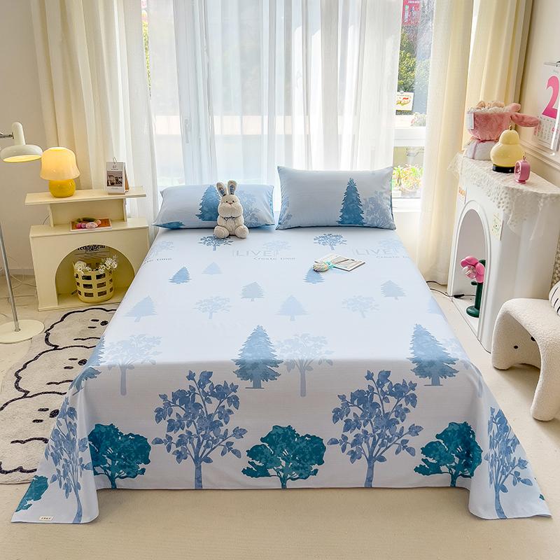 Painted Flowers 100% Cotton Bed Sheet Set Thickened Bedspread with Pillowcases Skin-friendly Breathable High Quality Bedding Set