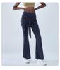 Dual-Layer Tie-Up Flare Yoga Pants - Slimming Pilates Leggings