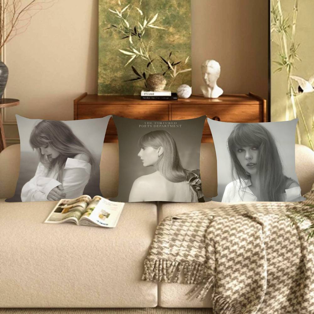 Kuddfodral Kudde Fodral Dekoration Kuddfodral Tryckt Kuddfodral för Soffa Sångare D-avdelningen T-Taylor Swift