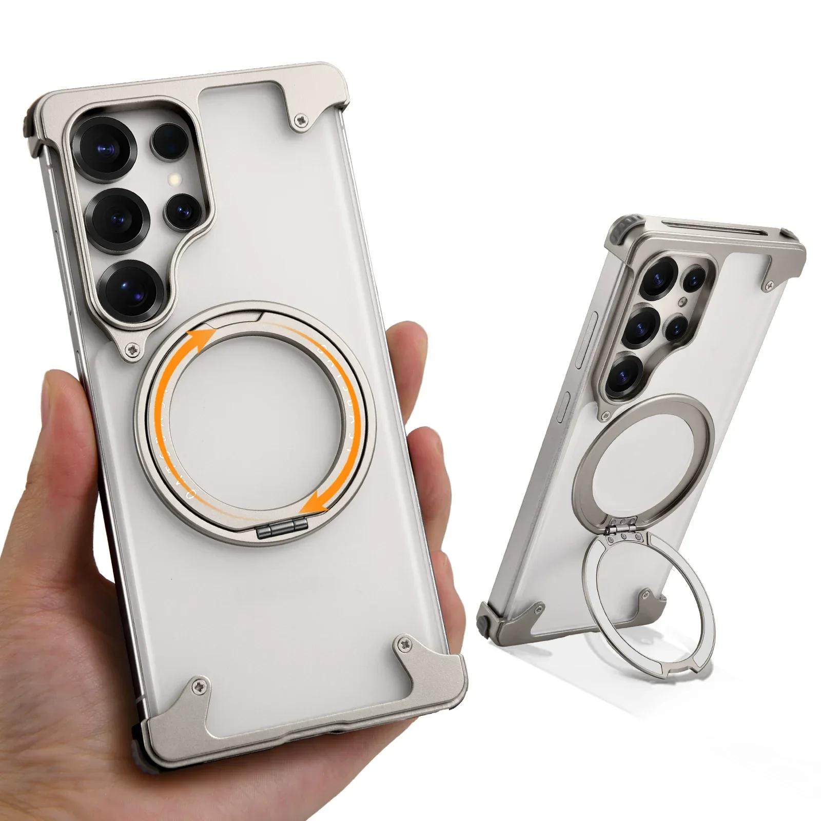 

Eary Magnetic for Samsung Galaxy S25 Ultra Phone Case with 360° Rotate Stand MagSafe Military Grade Shockproof Protector Cover For Galaxy S25 Ultra
