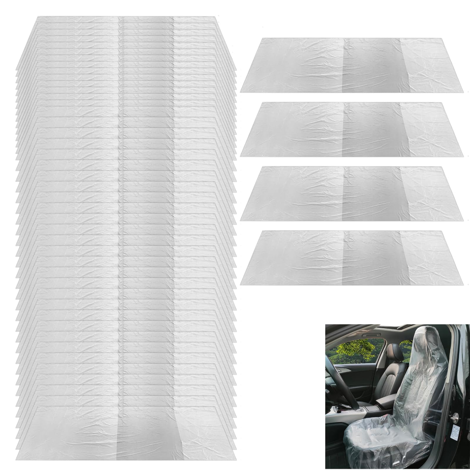 

HAPPY SUGAR Car Seat Covers Car Tarpaulin Seat Cover Ventilation Seat Vinyl Disposable Large Capacity 100 Pcs красный