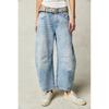 2026 TEMU Fashion Casual Women's Loose Wide-Leg Pants Mid-Low Waist Washed Denim Trousers