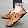 Spring/Summer 2024 Men's Large Size Casual Leather Shoes with Octopus Zipper - Korean Style