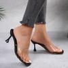 Mode Neuer Stil Sexy Transparente High Heels Sandalen Damen Sommer Dünne Absätze Outdoor Slipper Frau Slip-on Offene Zehenpartie Party Pumps