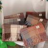 Windproof Plaid Wool Scarf Long Tessel Men Scarf Simple Winter Cashmere Scarf  Gifts