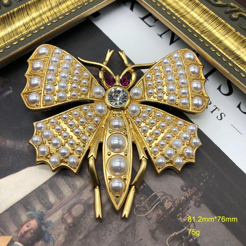 

Vintage Middle Women Men Butterfly Pearl Brooches Earrings Classic Baroque Unisex Crsytal Butterflies Party Banquet Badges Pins