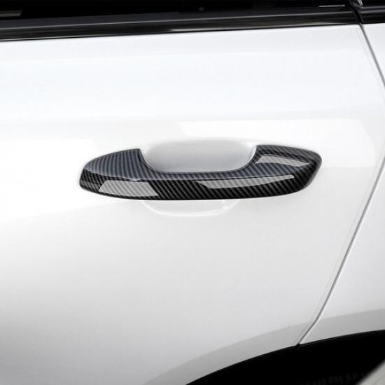 Car Carbon Fiber ABS Outer Side Door Handle Cover Trim For Kia Sorento -2025