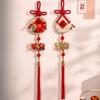 Traditioneller Neujahrsanhänger Quaste Glücksbringer Wand-Türhängeornamente Bambusgewebter chinesischer Knoten Frühlingsfest-Anhänger
