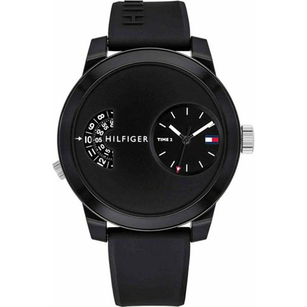 

Tommy Hilfiger Denim Black Dial Black Silicone Rubber Men s Quartz Watch 1791555 чёрный