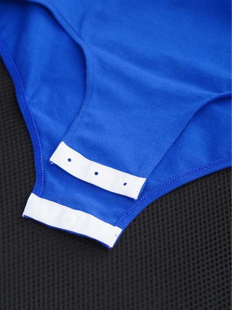 Adaptivní chlapecké tričko s knoflíky v rozkroku, kulatým výstřihem, krátkým rukávem a jednobarevné