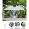 2DRainforest Waterfall Nature Tapestry Tropical Garden View Background for Outdoor Decoration