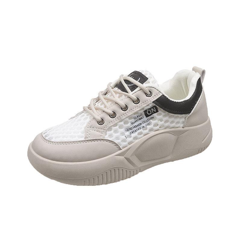 Mesh breathable little white shoes women's summer 2025 new versatile thick baseplate shoes stepping on shit sports and leisure shoes