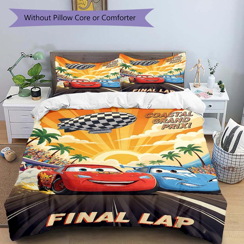 3pcs Mcqueens Race Bedding Set, Includes One Quilt Cover and Two Pillowcases, Bedroom and Guest Room Decoration. S731066