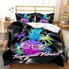 Hip Hop Pineapple Music 3D Digital Printing Kit Bed Three Piece Quilt Cover