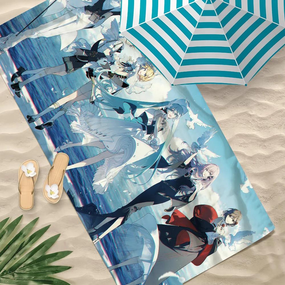 Hatsune Fashion M-Miku Towel Pool Beach Towel Portable Quick Fast Dry Sand Outdoor Travel Swim Blanket Thin Mat Bath Towel