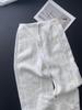 Elegant High-Waisted White Cotton-Linen Wide-Leg Pants for Women - Spring 2026 Collection