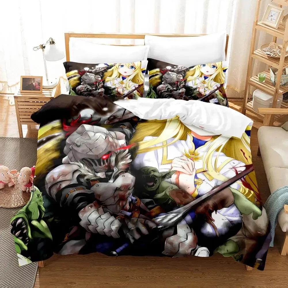 3D Anime Goblin Slayer Bedding Set Duvet Cover Bed Set Quilt Cover Pillowcase Comforter king Queen Size Boys Adult Bedding Set