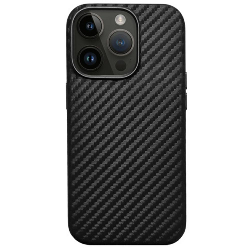 KZDOO Kryt pro iPhone 16 Pro Max Kompatibilní s MagSafe Textura uhlíkových vláken PU+PC Kryt na telefon