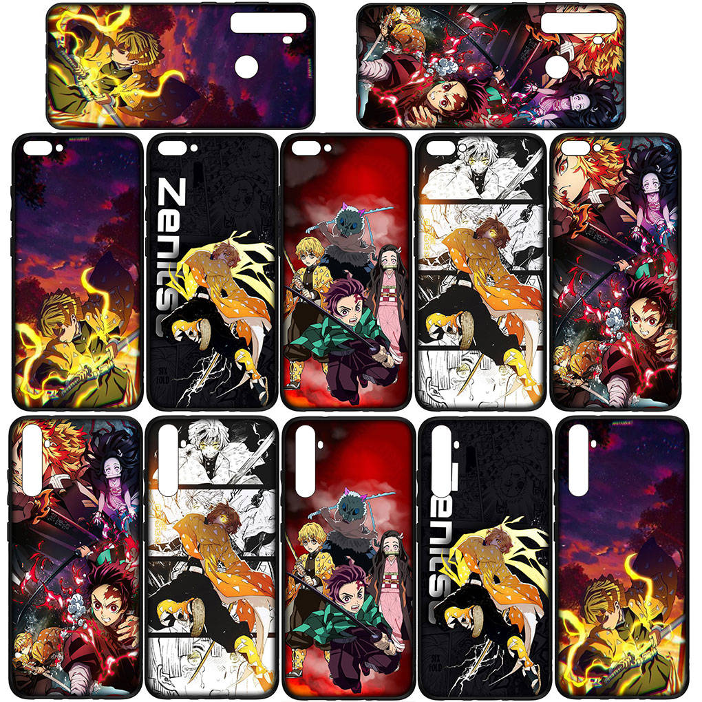 Phone Case for Samsung Galaxy S25 S24 S23 iPhone 16 15 Xiaomi Redmi Note 14 13 12 16E 11 Pro Max OPPO Moto Huawei Demon Slayer Agatsuma Zenitsu Cover