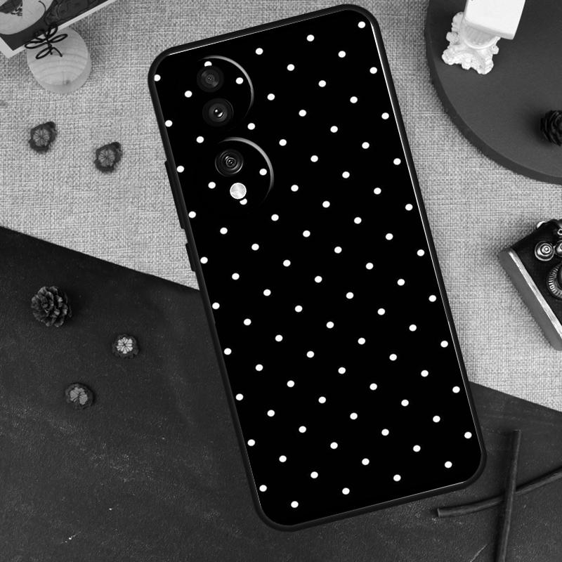 Black And White Polka Dot Case For Honor Magic 7 Pro 6 5 Cover For Honor 200 400 Lite 90 70 50 X9 X8a X8b X9a X9b X9c