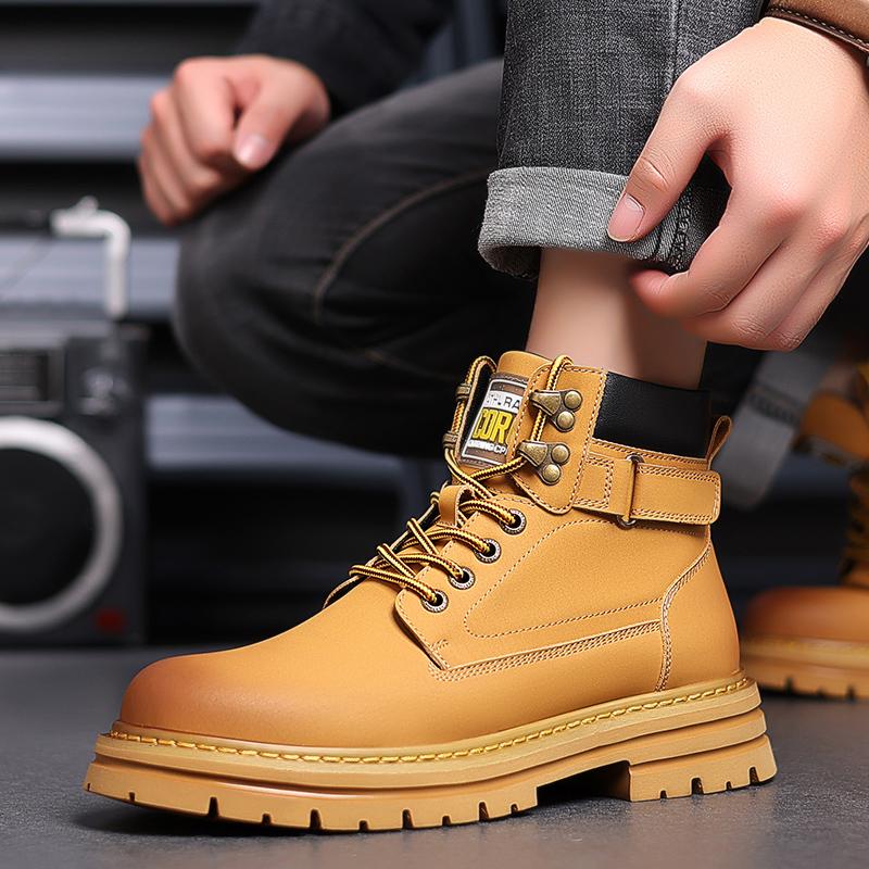 Модные зимние ботинки из натуральной кожи мужские ботинки 2024 года в британском стиле — фото 4