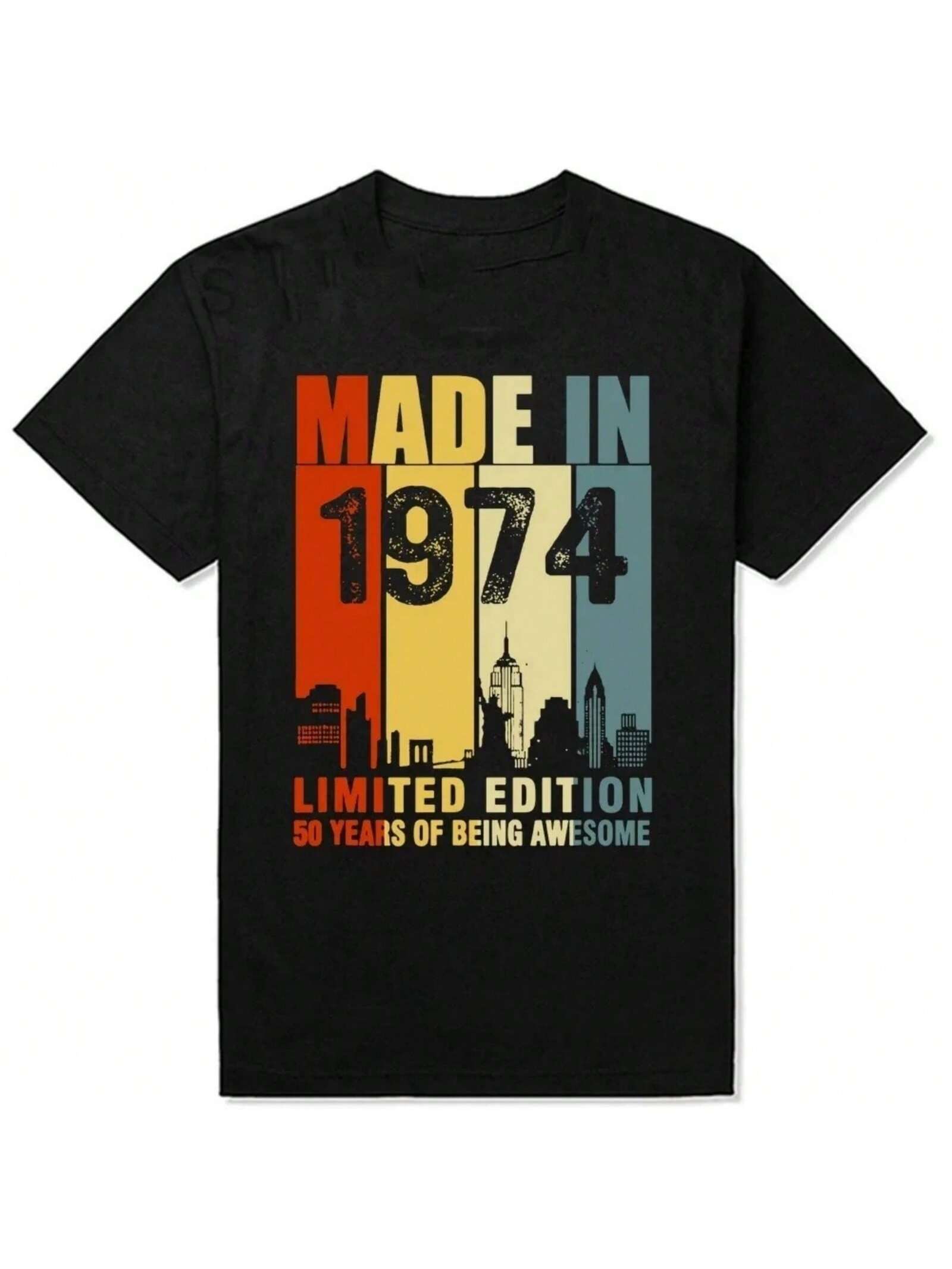 Made In 1974 Limited Edition 50 Years Of Being Awesome Tee Tops Round Neck Short-Sleeve Tshirt Clothing Casual T-Shirts 61407 S разноцветный