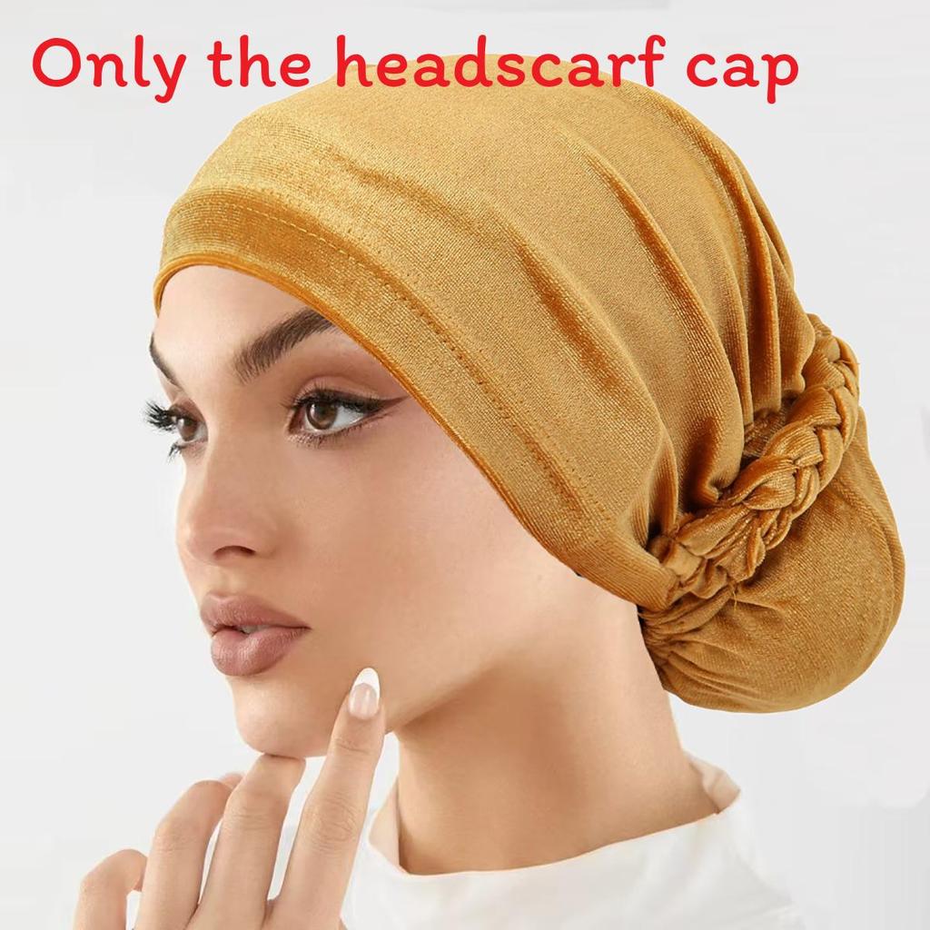Einfarbiges Polyester-Kopfbedeckung für Damen ohne Schirm für den täglichen bescheidenen Stil