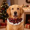 Entzückerliches weihnachtliches Karohundehalsband mit Spitzenrand Vierfarbiges Haustier-Schal-Handtuch Handtuch für Hunde