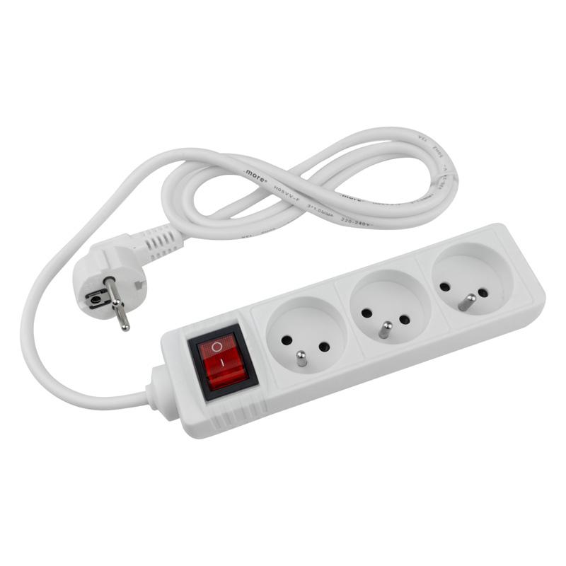 Extension Cord 5 Sockets 5m With/without 3x1.5mm2 White