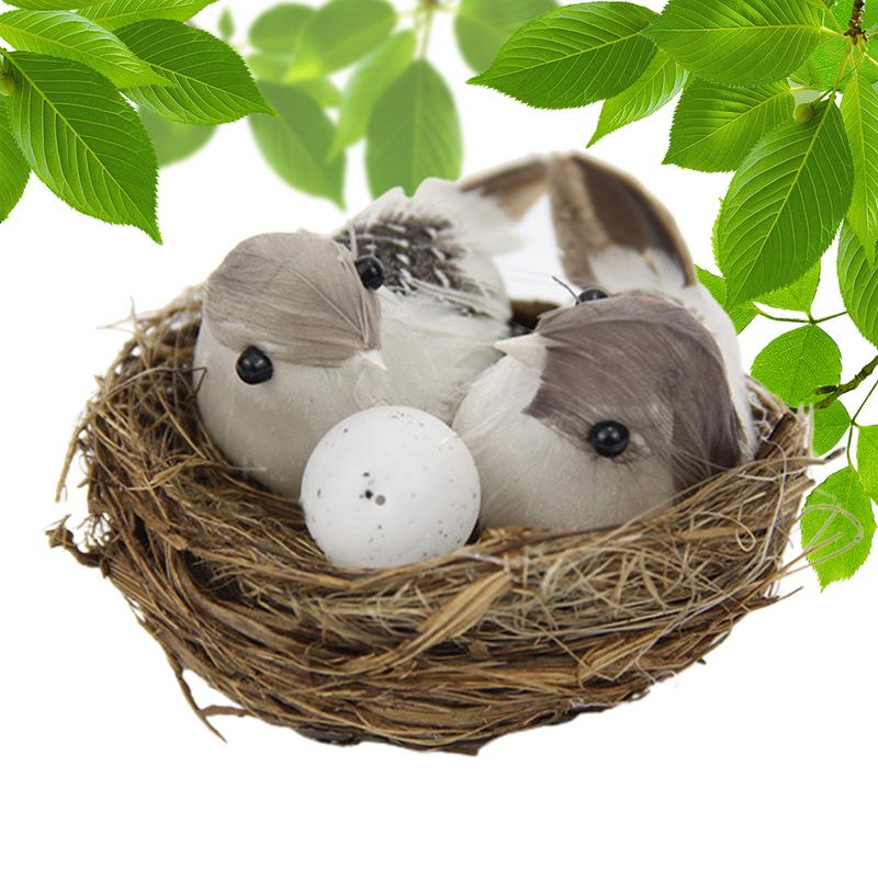 

Realistic Feathered Birds Artificial Bird Nest Artificial Craft Birds Garden Parties Lawn Ornament Creative Tree Decoration China Mainland