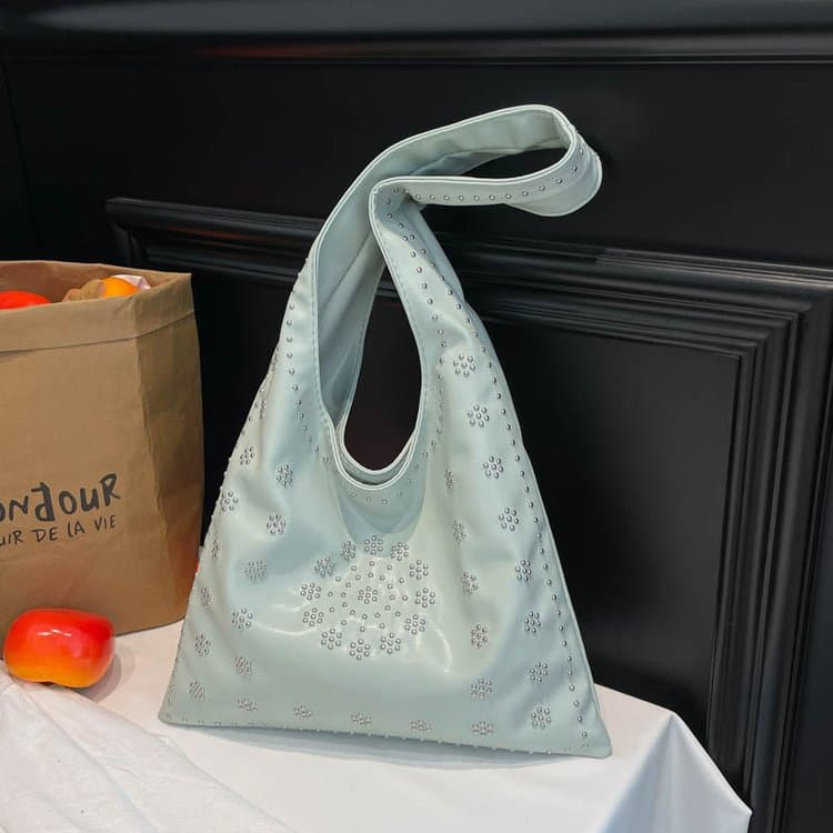 Rivet Flower Hollow Tote Bag Women's Shoulder Handbag