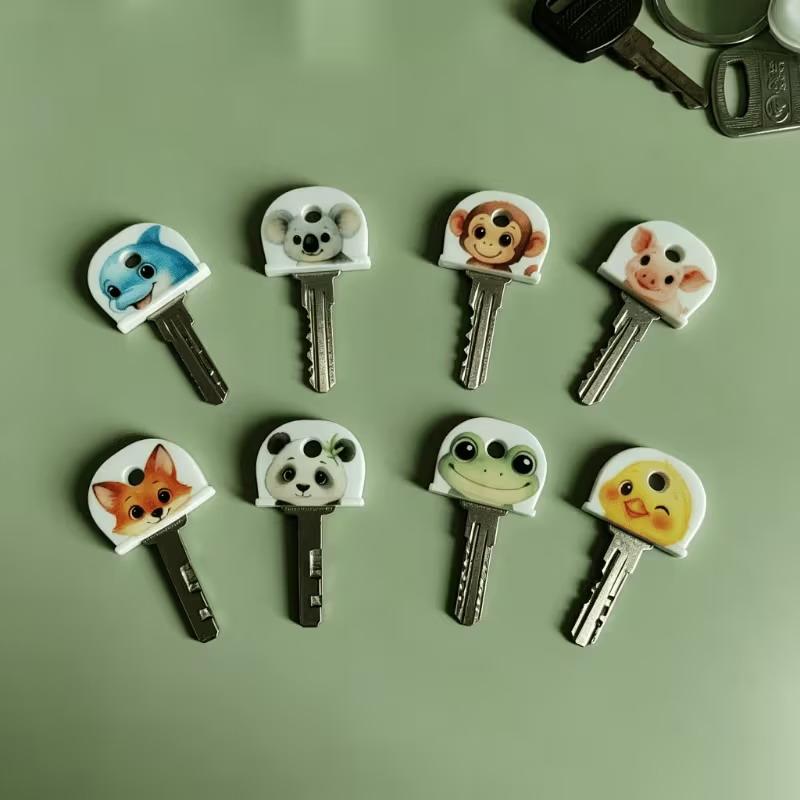 6Pcs/12Pcs Flexible Silicone Anti Slip Key Caps Cover Set Soft Protectors Colorful Key Identifier For Home Car Office Keys